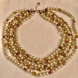 Multi Color Pearl/Strand Necklace